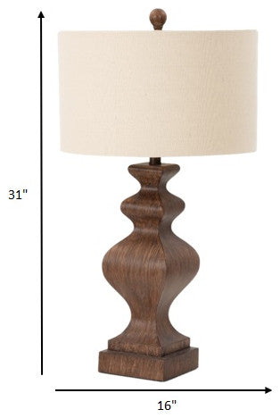 Set of 2 Rustic Brown Curvy Table Lamps