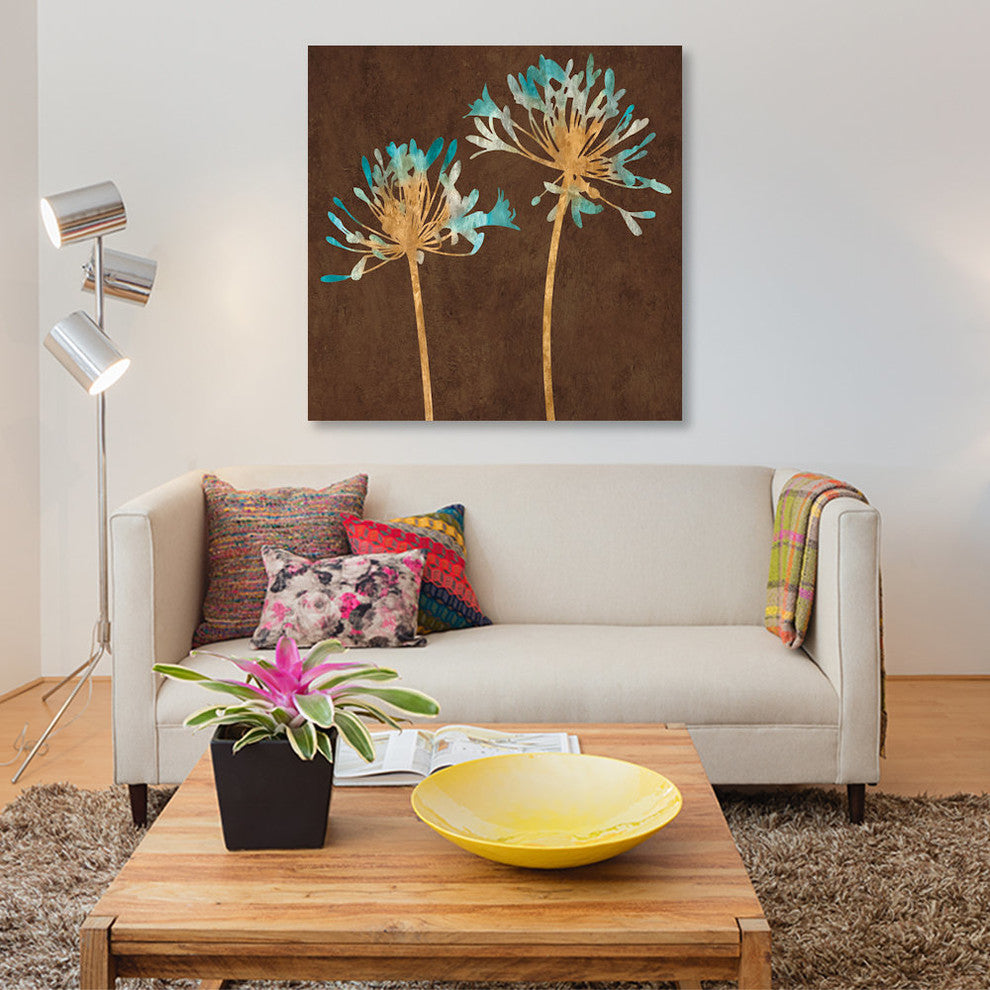 "Teal Bloom II" by Erin Lange, Canvas Print, 12"x12"
