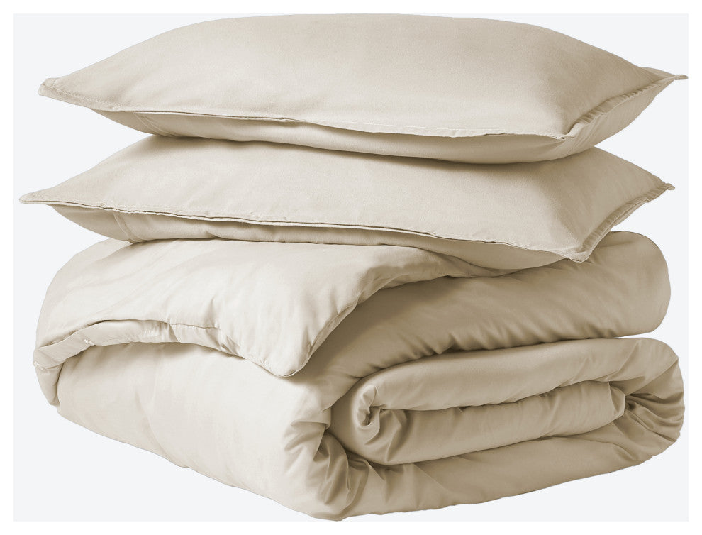Bare Home Microfiber Duvet Cover & Sham Set, Sand, King