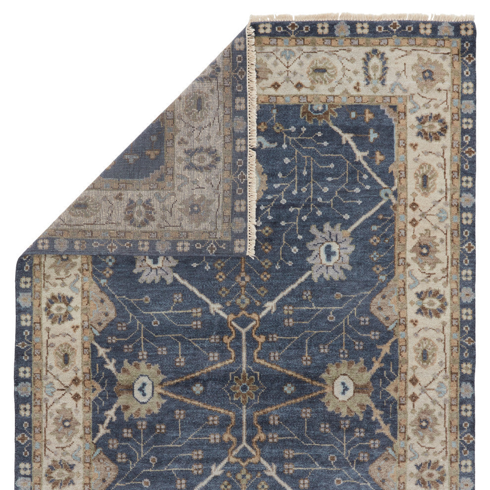 Jaipur Living Princeton Knotted Floral Dark Blue/Beige Area Rug, 5'x8'
