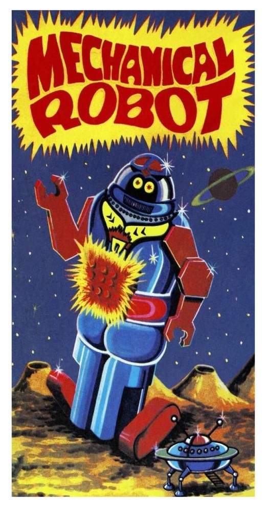 "Mechanical Robot" Digital Paper Print by Retrobot, 22"x42"