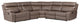 Theon Stokes Toffee 6 Piece Manual Reclining Sectional and Entertainment Console