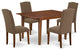 5Pc Rectangle 42/53.5" Dinette Table, 12 In Leaf, Four Parson Chair, Dark Coffee