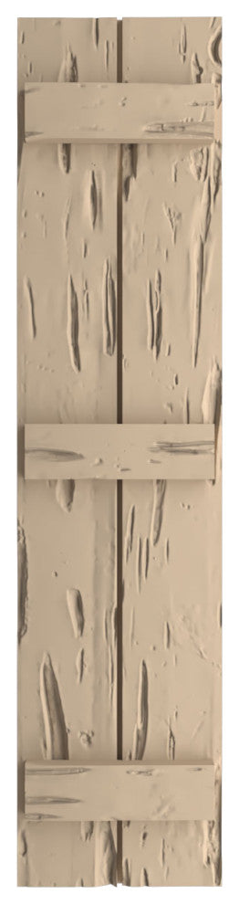 Rustic 2 Board Joined B-N-B Faux Wood Shutters, Pecky Cypress, 11x80"
