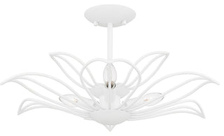 Tallulah Three Light Semi-Flush Mount in Sand White