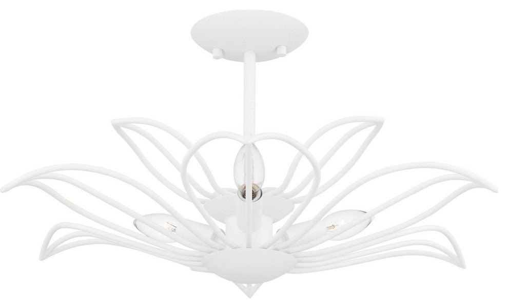 Tallulah Three Light Semi-Flush Mount in Sand White
