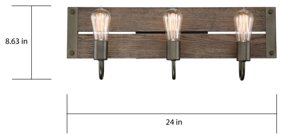 Nuvo Winchester 3-Lights Incandescent Bronze Wall Mount Light