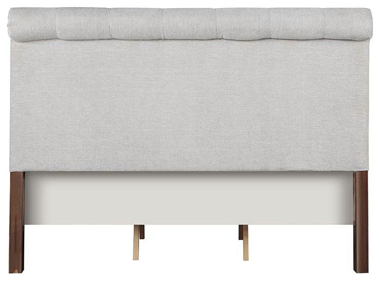 Lydia Rolled Headboard Standard Bed, Queen