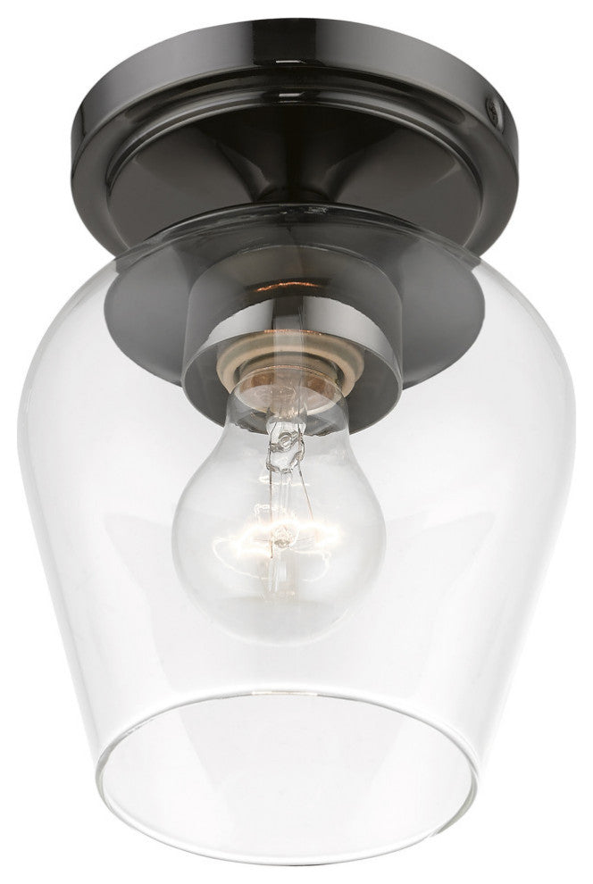 Willow 1 Light Black Chrome Flush Mount