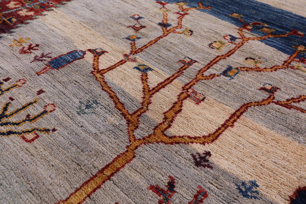 4' 9" X 6' 4" Tribal Persian Gabbeh Hand-Knotted Rug Q5302