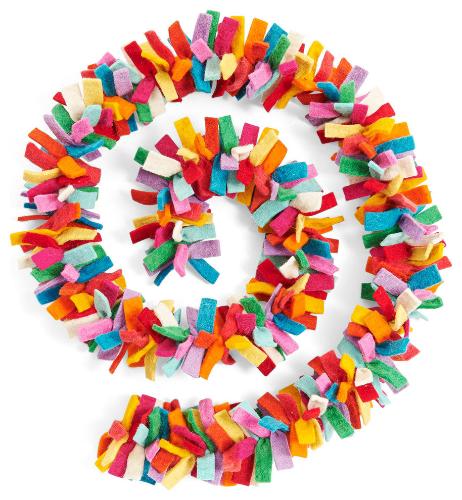 Multicolor Confetti Garland in Hand Felted Wool
