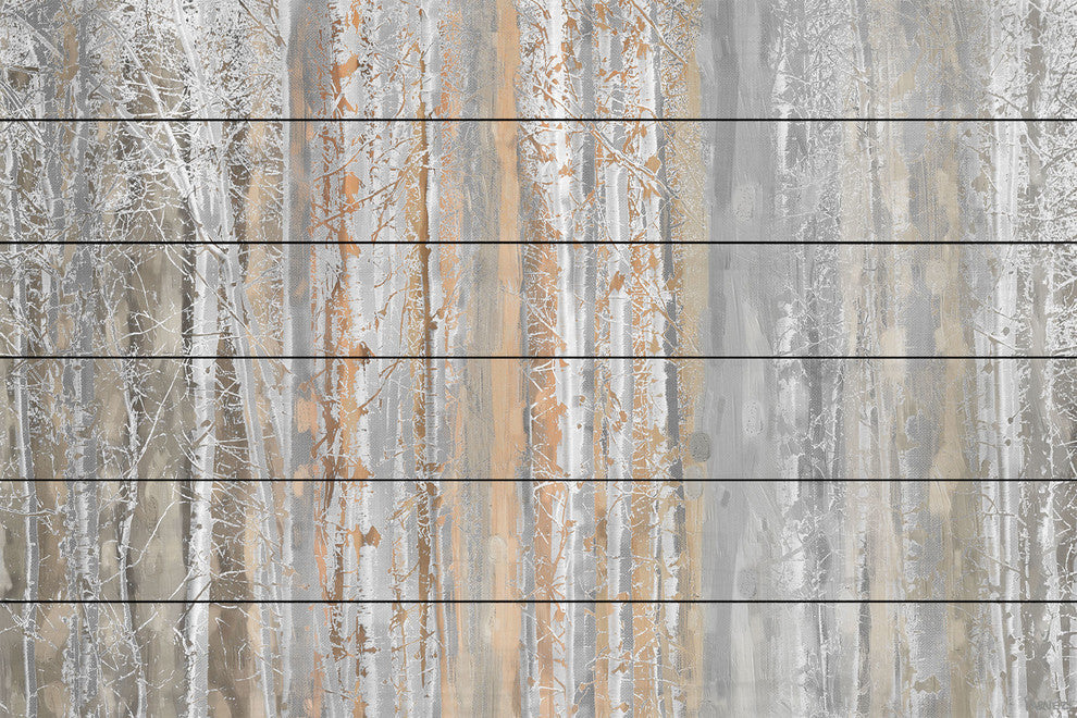 "Aspen Forest 1" UV Ink Print on White Wood, 45"x30"