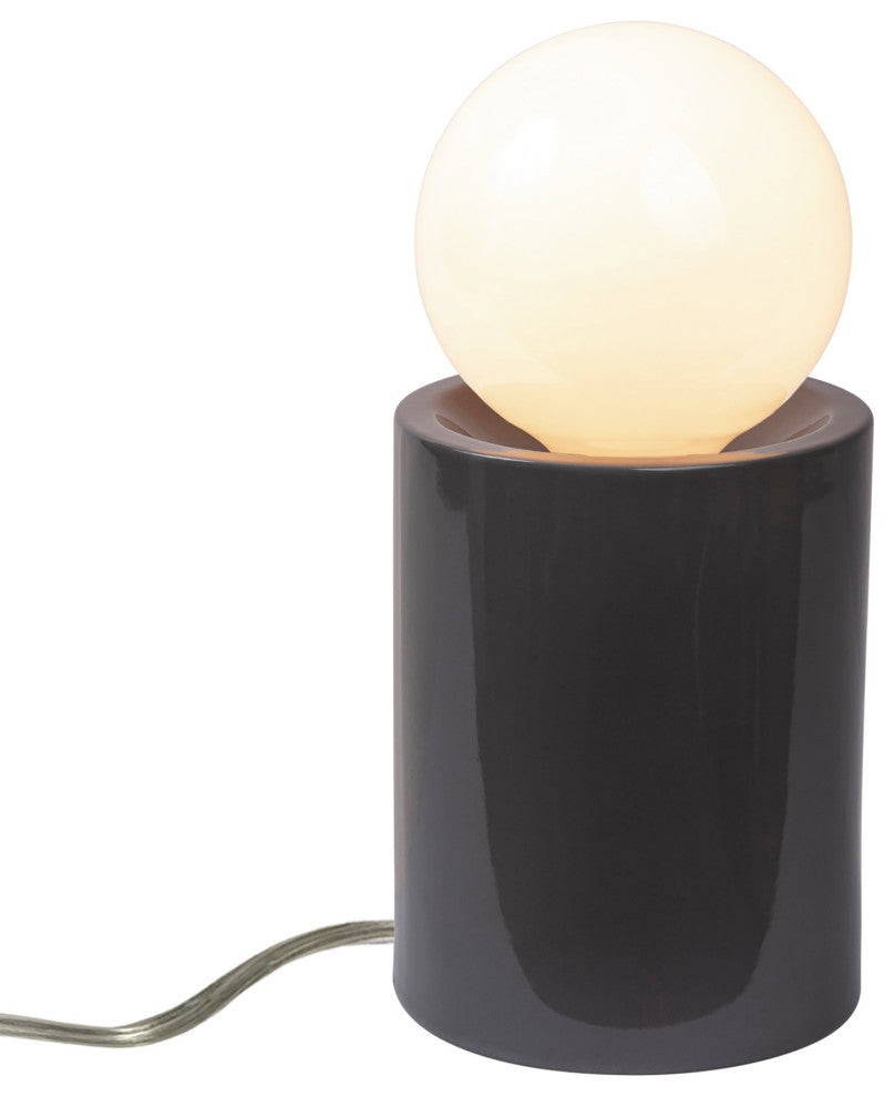 Short Pillar Table Lamp, Gloss Gray
