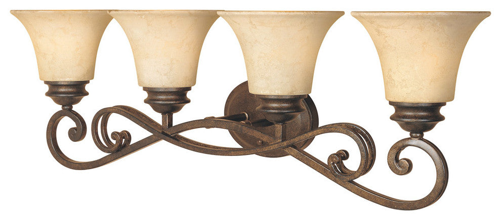 Mendocino 4-Light Bath Bar, Forged Sienna