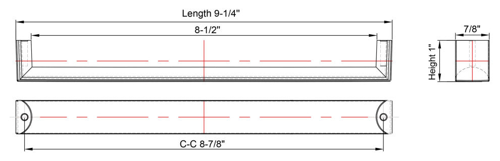 Dowell Series 3007 Handles, 10 Pack, Brushed Brass, 224mm / 8.8" CTC