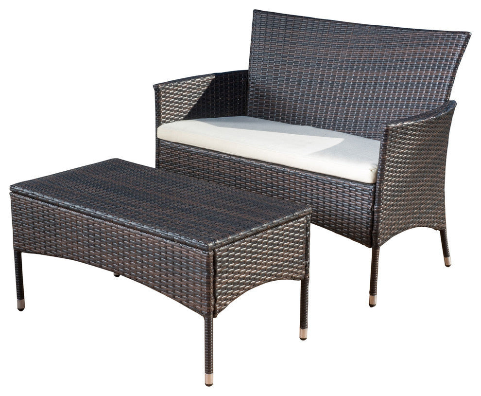 GDF Studio 2-Piece Ines Multi-Brown Outdoor Set