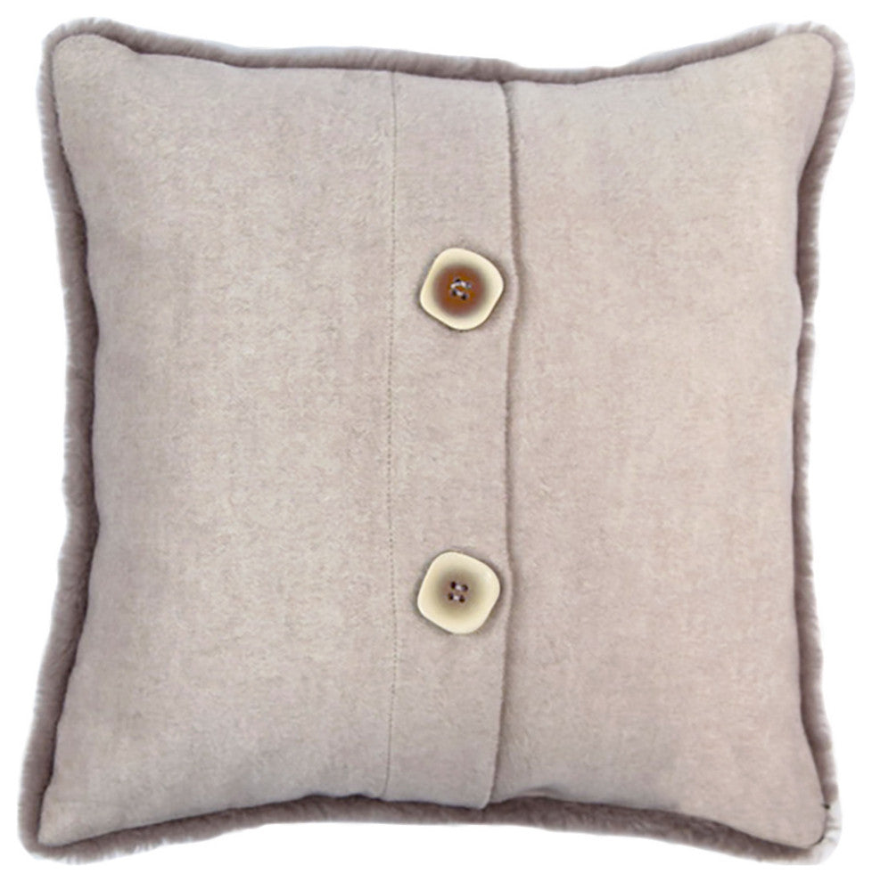 Luzio Taupe Conscious Wool Pillow 15.7x15.7