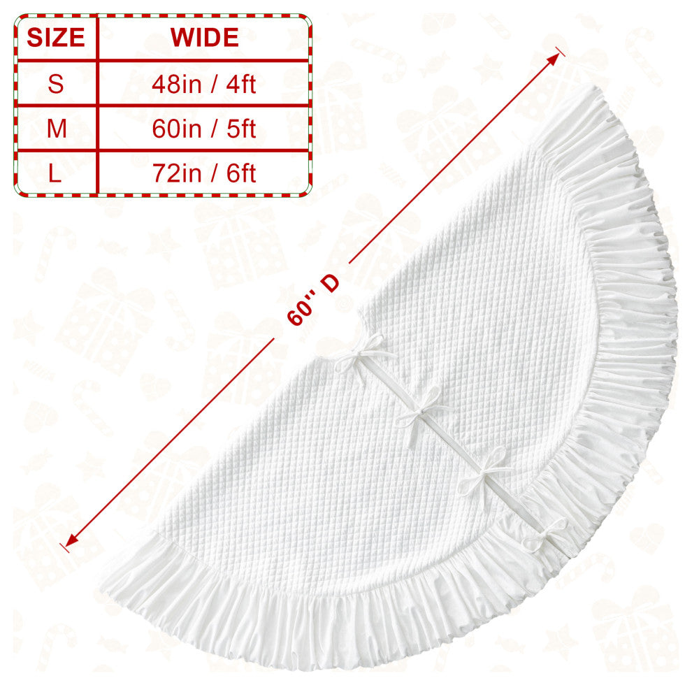 60"D Velvet Ruffled Christmas Tree Skirt