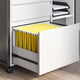 3-Drawer Mobile File Cabinet Desk with Fast Charger Station - White
