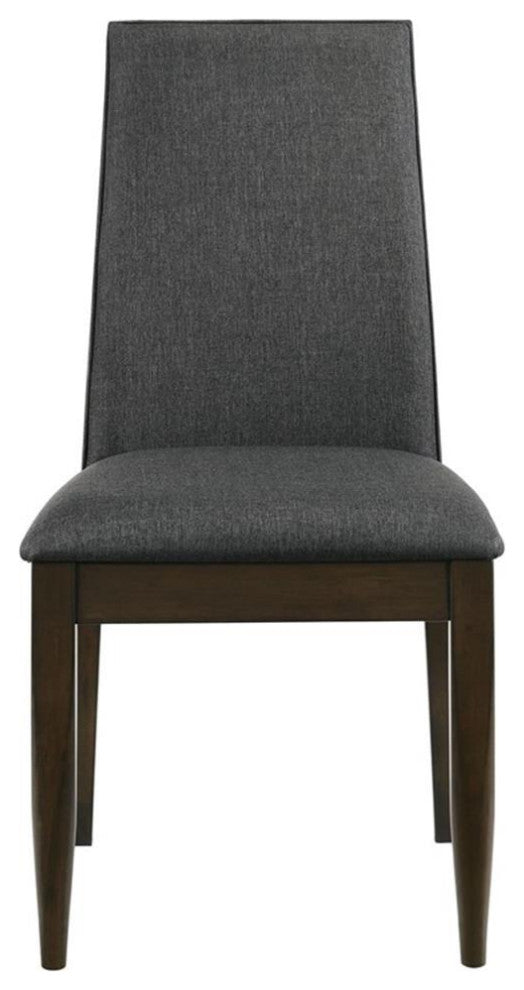 Coaster Wes Fabric Upholstered Side Chair Gray and Dark Walnut