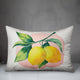 Summer Lemons Outdoor Lumbar Throw Pillow, 14"x20"