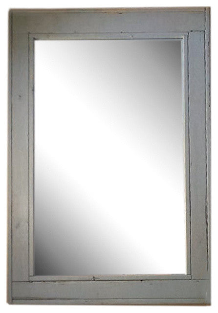 Herringbone Vanity Mirror, Bright White, 30"x42", Vertical