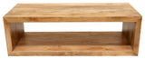 Keli 58" Mango Wood Coffee Table Open Cube 1 Shelf Natural Brown