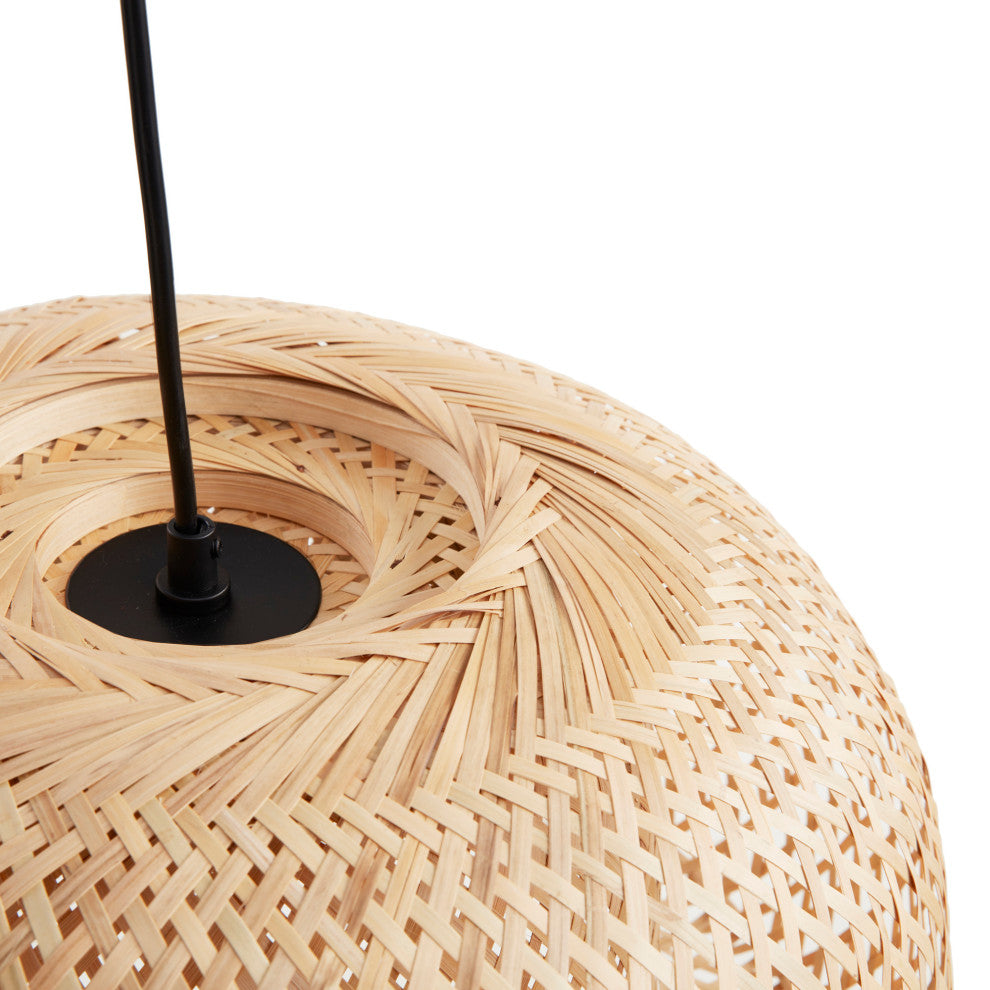 INK+IVY Astrid Natural Bamboo Rattan Bowl Pendant