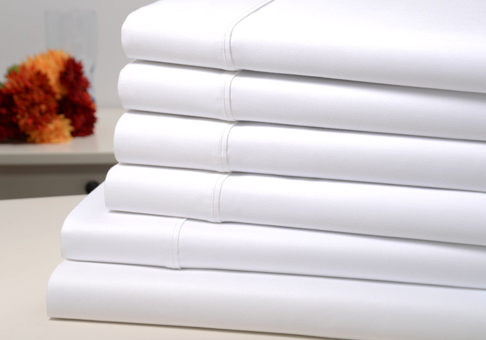 Kathy Ireland 1500TC Bamboo Cotton 6 Piece Sheet Set, White, King