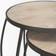 Clapp Round Light Brown and Silver Nesting Accent Tables, Set of 2