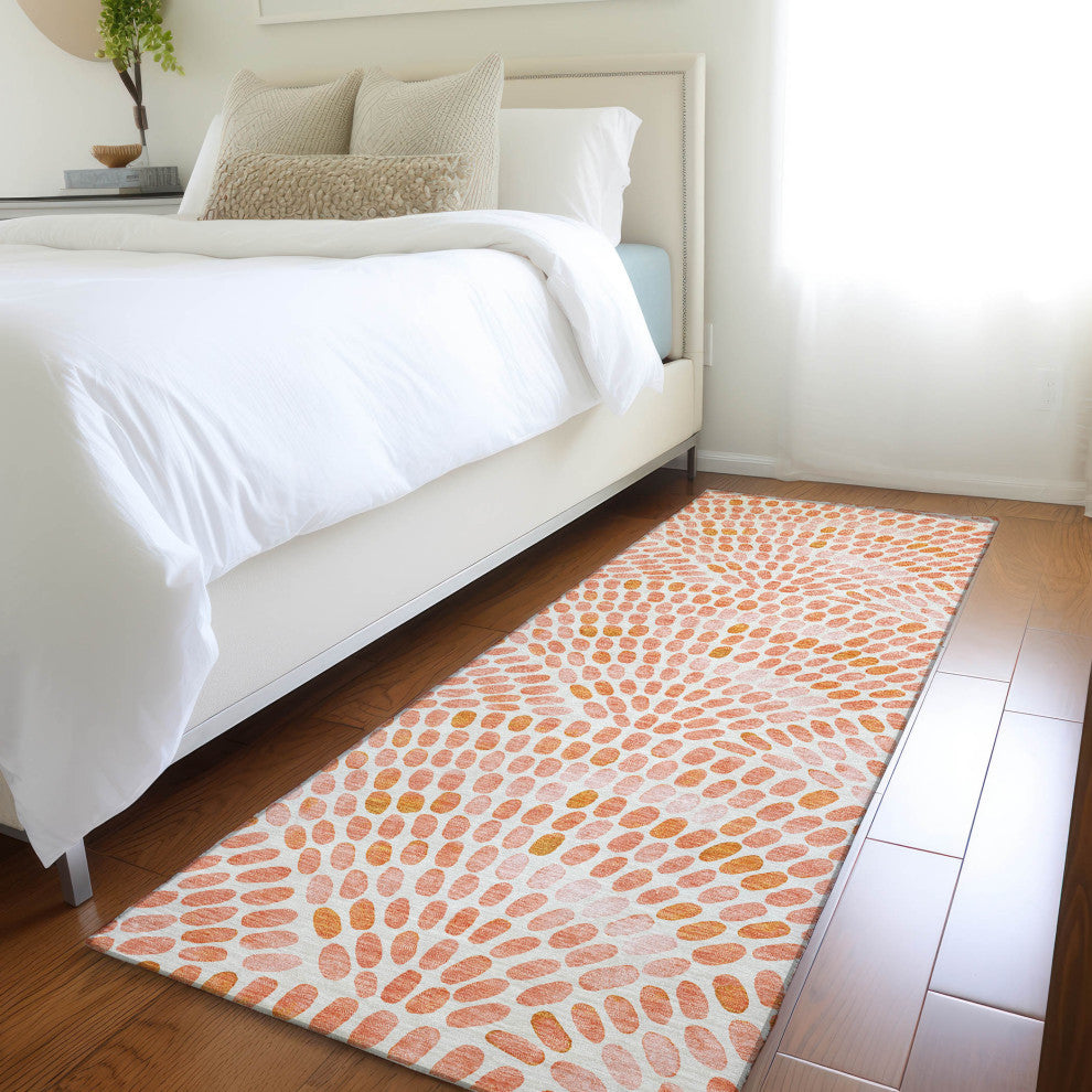 Addison Premium Washable Mayfield AMF186 Orange 2'3" x 7'6" Runner Rug