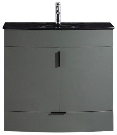 36" Pewter Green Bathroom Vanity, PVC