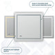 AQUADOM Daytona LED Wall-Mount Mirror Defogger Digital Clock 40"x30"x1"