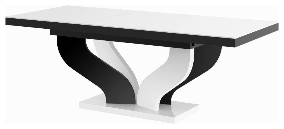 AVIVA Dining Table Set With 6 Chairs, White/Black/Green