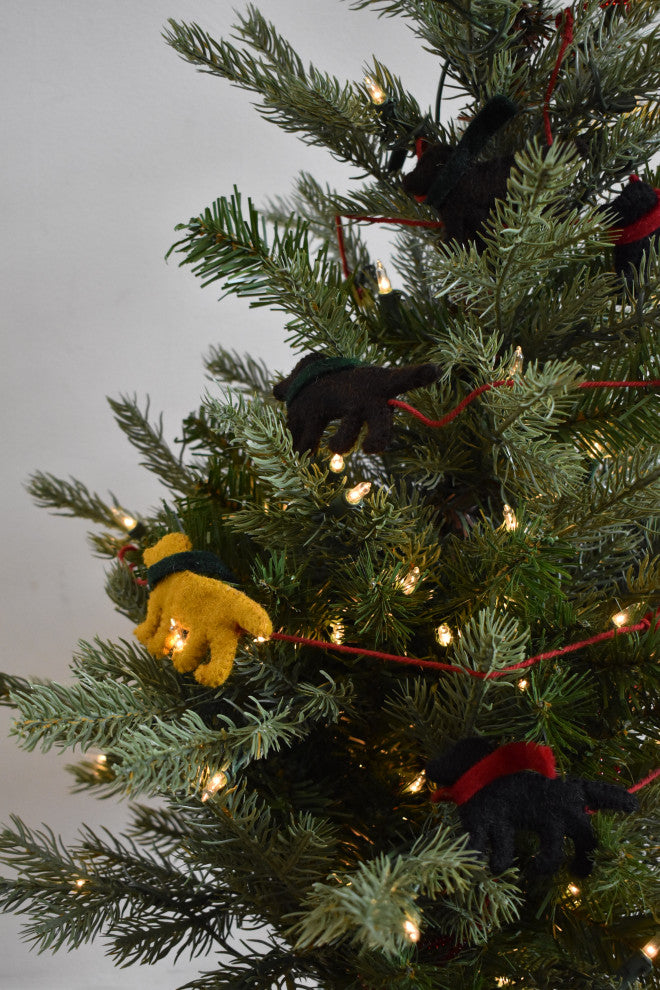 Dog Themed Christmas Decoration Set for Table Top Trees - 9 Pieces