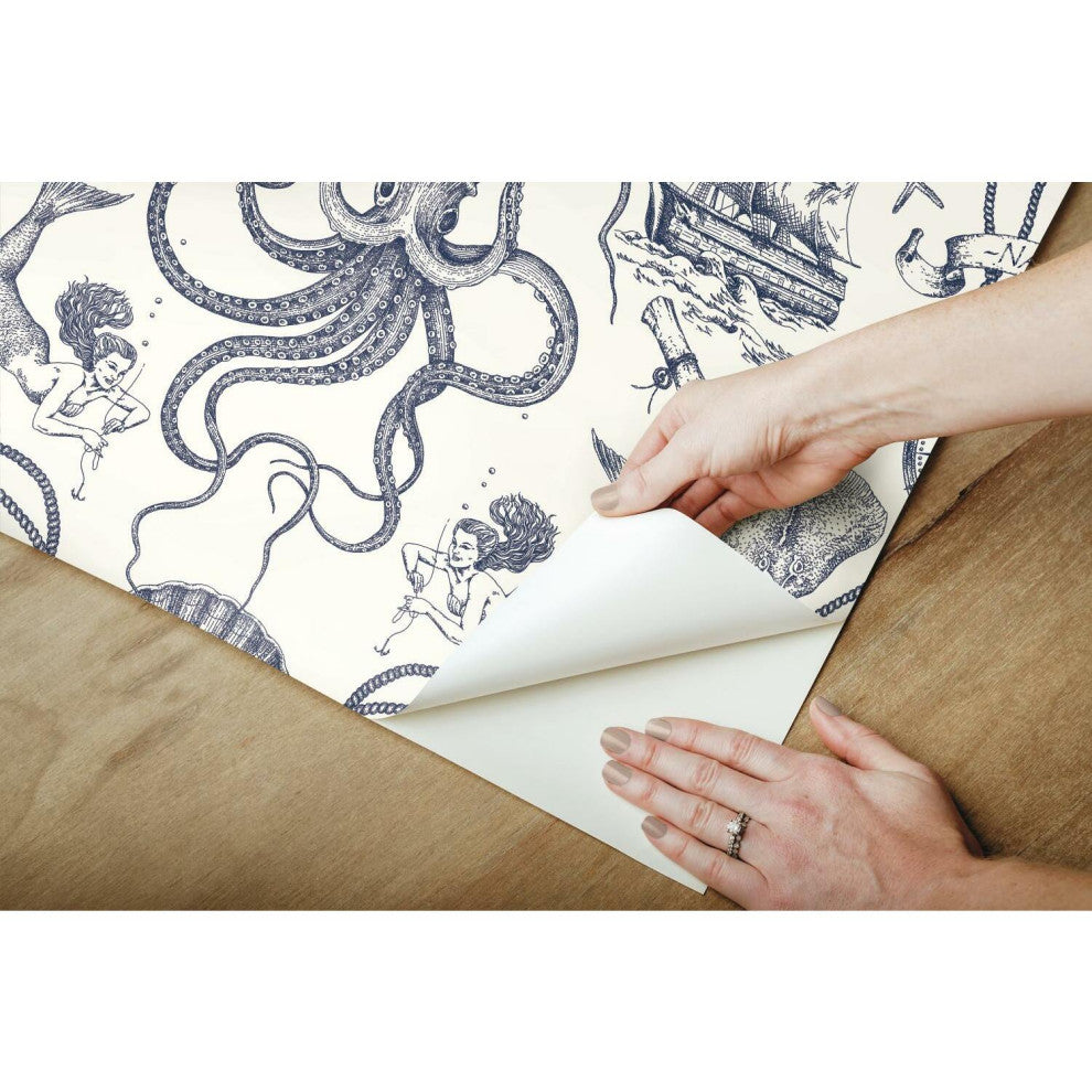 Deep Sea Toile Peel & Stick Wallpaper