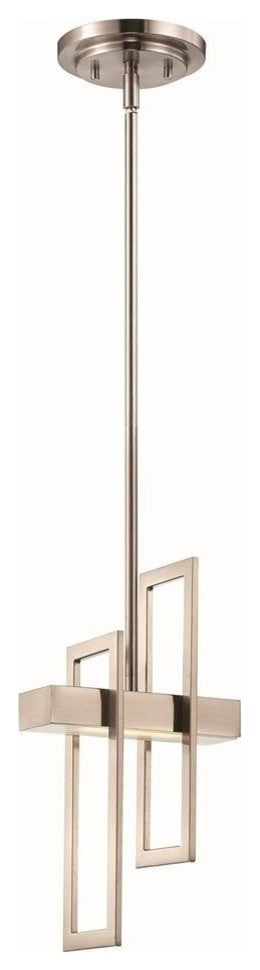 Contemporary Frame LED Pendant, Brushed Nickel Finish