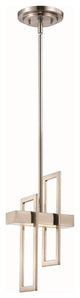 Contemporary Frame LED Pendant, Brushed Nickel Finish