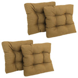 19" Squared Tufted Dining Chair Cushion, Set of 4, Wheat