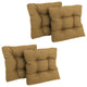 19" Squared Tufted Dining Chair Cushion, Set of 4, Wheat