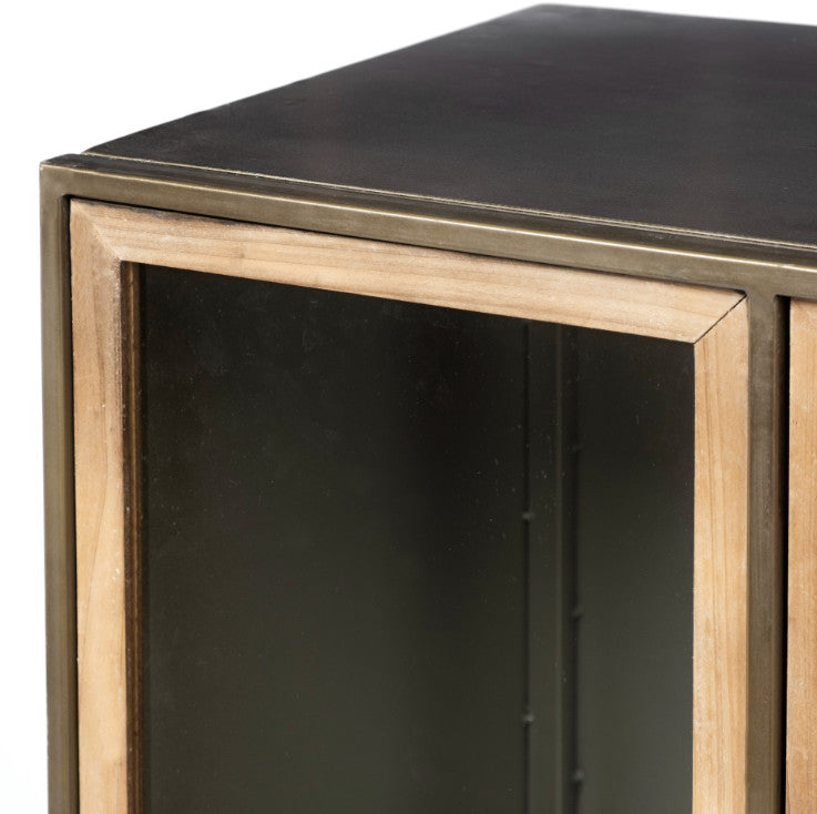 Pender 63"L Black Metal Glass Door Display Cabinet