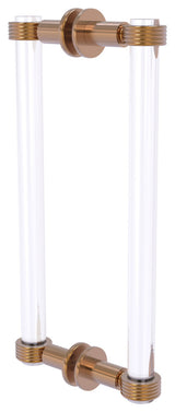 Clearview 12" Back to Back Groovy Accent Shower Door Pull, Brushed Bronze
