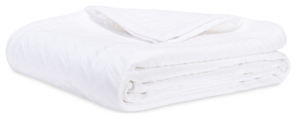Classics Chevron Blanket, White, Twin