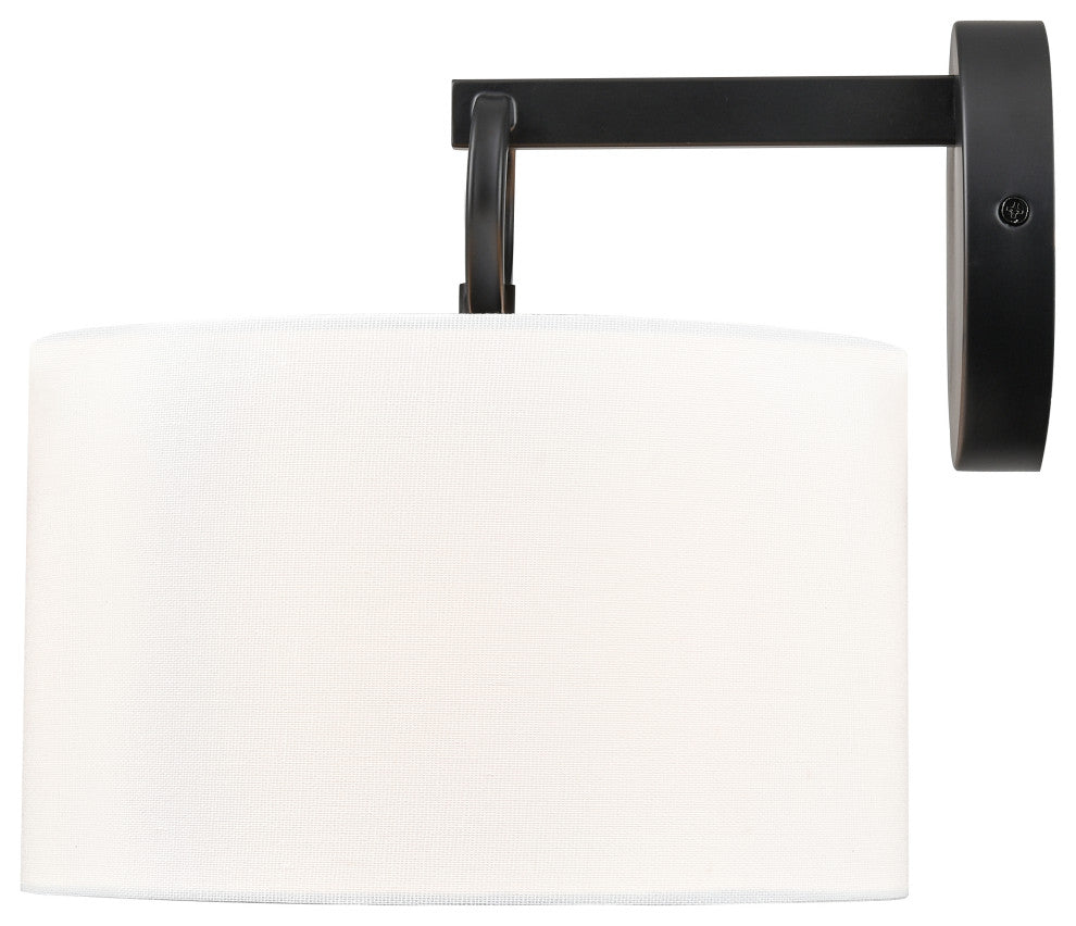 1 Light 9.875 in. Matte Black Sconce