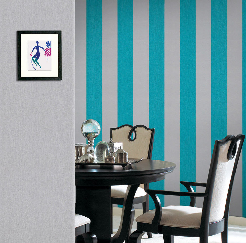 Carnival Striped Wallpaper, Smoke Black and White