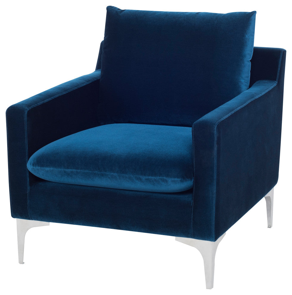 Anders Midnight Blue Fabric Single Seat Sofa, HGSC377