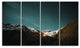 Fire in Rugged Mountains, Landscape Canvas Art Print, 48"x28", 4 Panels