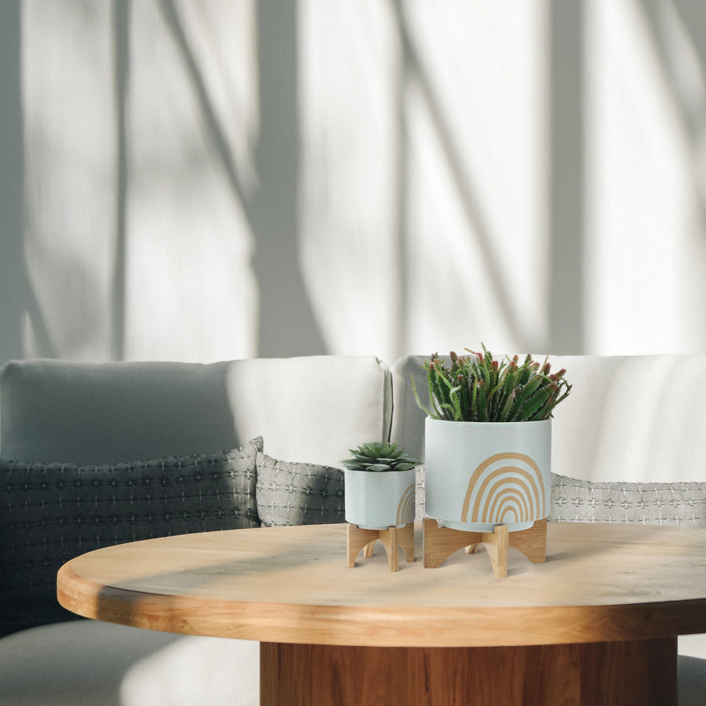 2-Piece Set Arch Planter With Stand, Mint
