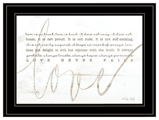 Love Never Fails 3 Black Framed Print Wall Art