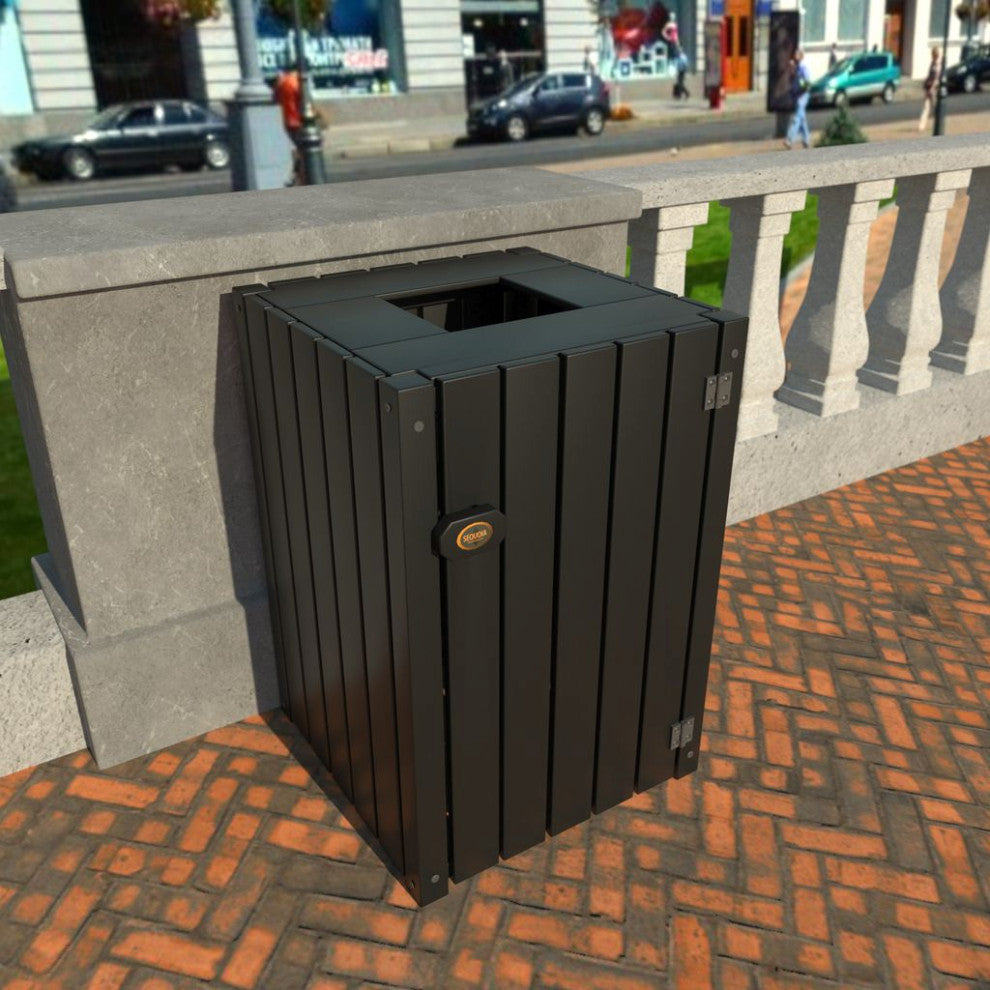 Commercial Trash Can, Black